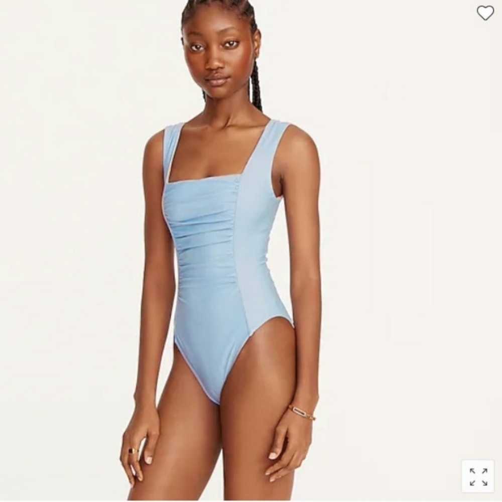NWT J. Crew Rouched Square neck one piece swimsuit size 24